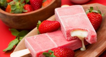 Picolé de morango com leite condensado – PALETA MEXICANA