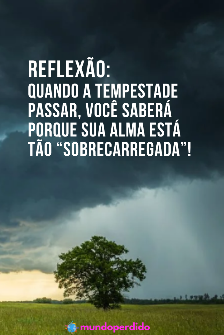 You are currently viewing Reflexão: Quando a tempestade passar, você saberá porque sua alma está tão “sobrecarregada”!